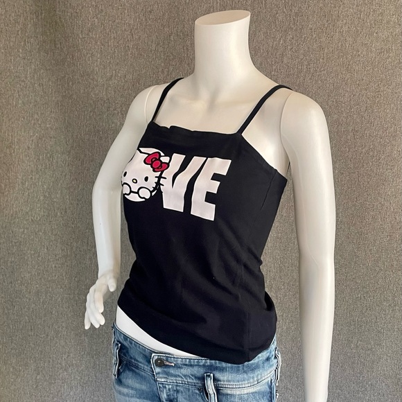 RARE Super Cute Hello Kitty Ladies Spaghetti Strap Tank Top Love - Picture 6 of 6